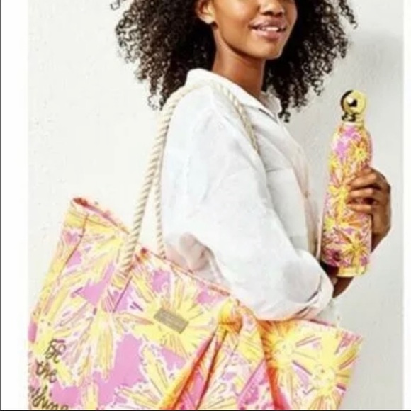 Lilly Pulitzer Printed Square Scarf - Multi Be The Sunshine Gwp Engineered Scarf - Picture 5 of 10